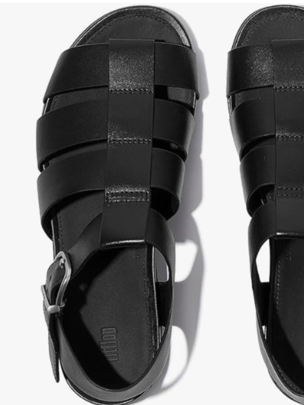 BNIB FitFlop Women's Black Gen FF Platform Max Fisherman Sandals Buckle US 8